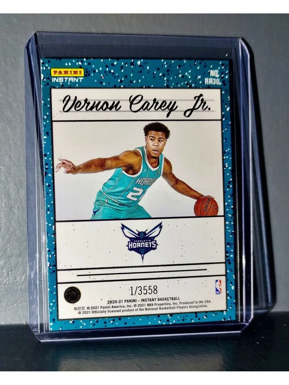 Vernon Carey Jr. 2020-2021 Panini NBA Instant 30 Rated Rookie Retro Card 1/3558